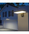 15W Solcelle vegglampe LED - IP65, sort, sensor