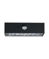 3W Solcelle vegglampe LED - IP65, sort, sensor