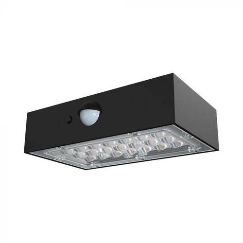 V-Tac 3W Solar vegglampe LED - Svart, sensor, IP65