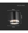 0,55W Solcelle vegglampe LED - IP54, sort