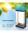 1W Solcelle vegglampe LED - IP54, sort, sensor