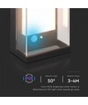 1W Solcelle vegglampe LED - IP54, sort, sensor