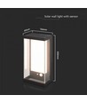 1W Solcelle vegglampe LED - IP54, sort, sensor