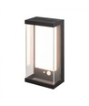1W Solcelle vegglampe LED - IP54, sort, sensor