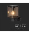 2.5W Vegglampe LED - IP54, sort, sensor, solcelle