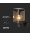 2.5W Vegglampe LED - IP54, sort, sensor, solcelle