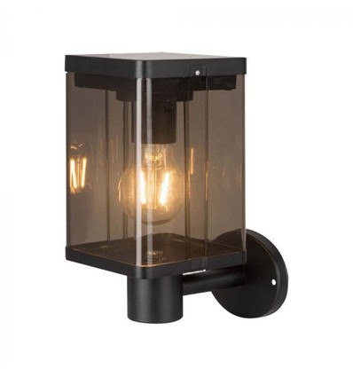 2.5W Vegglampe LED - IP54, sort, sensor, solcelle