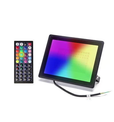 LED Lyskaster 100W RGB med fjernkontroll