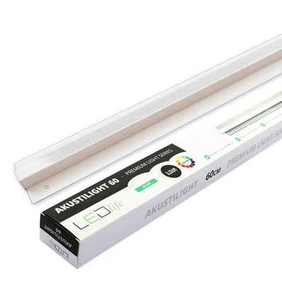 60 cm Trebetong/gips LED lysskinne - 19W, Akustilight, innfelt, 24V