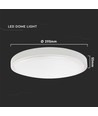 24W LED taklampe - Ø29,5cm, høyde: 5,5cm, hvit kant