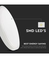 24W LED taklampe - Ø29,5cm, høyde: 5,5cm, hvit kant