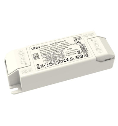 Lifud 40W dimbar LED-driver - 0/1-10V signalgrensesnitt, flimmerfri, bl.a. til store LED-paneler