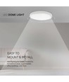 24W LED taklampe - Ø29,5cm, høyde: 5,5cm, hvit kant