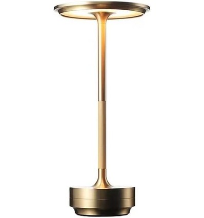 Oppladbar LED bordlampe med justerbar farge - Gull, touch dimbar, IP20