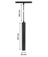 12W RA90 SHIFT pendellampe - Sort, 30 cm