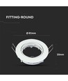MR16 eller GU10 Downlight-sett - Uten lyskilde, hvit, hull: Ø7,4 cm, mål: Ø8,2 cm