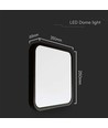 18W LED taklampe - 25 x 25 cm, sort kant