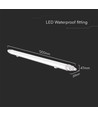 120cm 36W vanntett komplett LED-armatur, gjennomgangskoblet - IP65