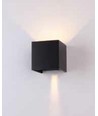 5W LED vegglampe - IP65 utendørs, firkantet, justerbar spredning, sort, inkl. lyskilde