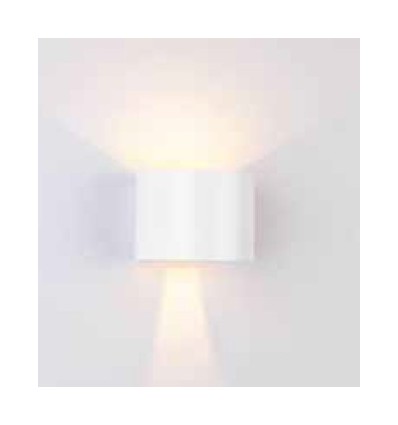 5W LED vegglampe - IP65 utendørs, Rund, Hvit, Justerbar spredning, Inkl. lyskilde