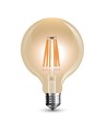 E27 8W dimbar LED globepære - Ø12,5 cm, Karbonfilament, ekstra varm hvit