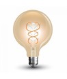 E27 5W LED globepære - Ø12,5cm, Kultråd, ekstra varmhvit
