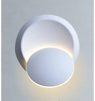 5W LED hvit vegglampe - IP20 innendørs, rund, roterbar, inkl. lyskilde