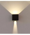 5W LED vegglampe - IP65 utendørs, firkantet, justerbar spredning, sort, inkl. lyskilde