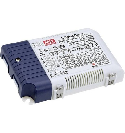 Meanwell 40W / 350-1050mA dimbar LCM-40DA LED driver - DALI interface + push dim, passer til våre 29W LED paneler
