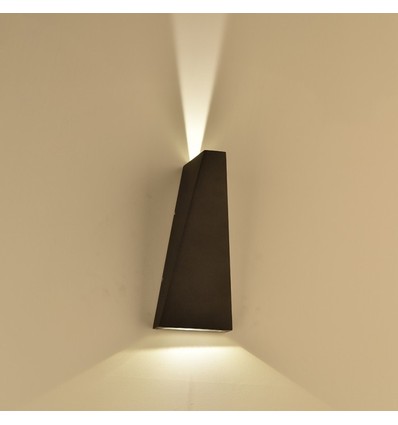 6W LED vegglampe - IP65 utendørs, sort, inkl. lyskilde