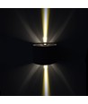 5W LED vegglampe - IP65 utendørs, rund, sort, justerbar spredning, inkl. lyskilde
