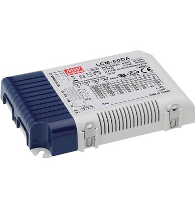 Meanwell 60W / 350-1400mA dimbar LCM-60DA driver for LED-panel - Dali + push dim