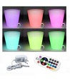 V-Tac RGB LED potteskjuler - Oppladbart, med fjernkontroll, 28x28x29 cm