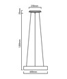 30W dimbar LED-lysekrone - Sort, mykt lys, varmhvit