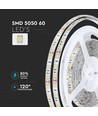 5m 11W/m sprutsikker LED-stripe - 12V DC, IP65, 60 LED per meter