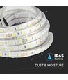 V-Tac 9W/m sprutsikker LED strip - 5m, IP65, 24V, 60 LED per meter