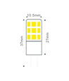G4 2W LED-pære - 12V AC/DC, G4