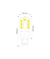 2W G9 LED-pære - 3000K (varmhvit)