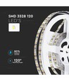 5m 8W/m LED-strip - 12V DC, 120 LED pr. meter, 8mm bred