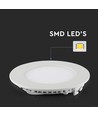 3W Ø8,4cm LED innfellingspanel - Hull: Ø7,3 cm, Mål: Ø8,4 cm