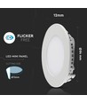 3W Ø8,4cm LED innfellingspanel - Hull: Ø7,3 cm, Mål: Ø8,4 cm