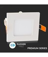 3W 8,4x8,4cm LED innfellingspanel - Hull: 7,3 x 7,3 cm, Mål: 8,4 x 8,4 cm