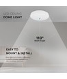 15W LED-taklampe - IP44, Ø20cm, rund
