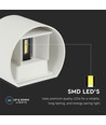 5W LED vegglampe - IP65 utendørs, Rund, Hvit, Justerbar spredning, Inkl. lyskilde
