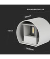 5W Vegglampe - IP65 utendørs, Rund, justerbar spredning, inkl. lyskilde, grå
