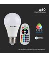 E27 6W LED-pære - Med RF-fjernkontroll, RGB