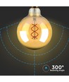 E27 5W LED globepære - Ø12,5cm, Kultråd, ekstra varmhvit