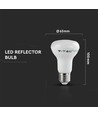 E27 8W LED-spotpære - R63, Samsung LED-chip