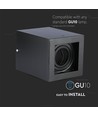 GU10 Taklampe - IP20, firkantet, sort, uten lyskilde