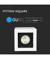 Taklampe GU10 - IP20, firkantet, hvit, uten lyskilde